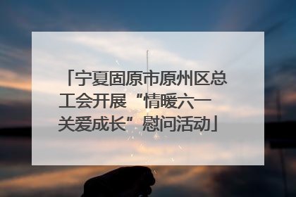 宁夏固原市原州区总工会开展“情暖六一 关爱成长”慰问活动