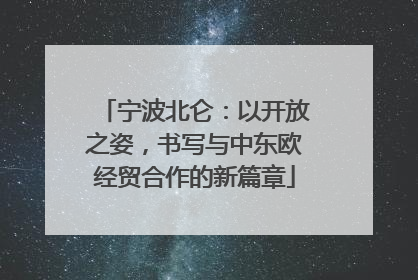 宁波北仑：以开放之姿，书写与中东欧经贸合作的新篇章