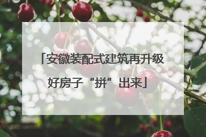 安徽装配式建筑再升级 好房子“拼”出来