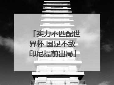 实力不匹配世界杯 国足不敌印尼提前出局