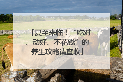 夏至来临！“吃对、动好、不花钱”的养生攻略请查收