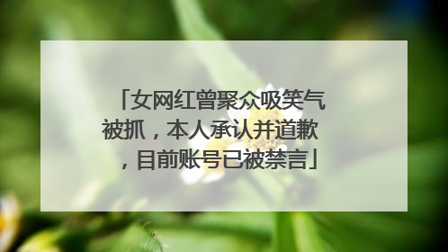 女网红曾聚众吸笑气被抓，本人承认并道歉，目前账号已被禁言