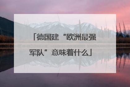 德国建“欧洲最强军队”意味着什么