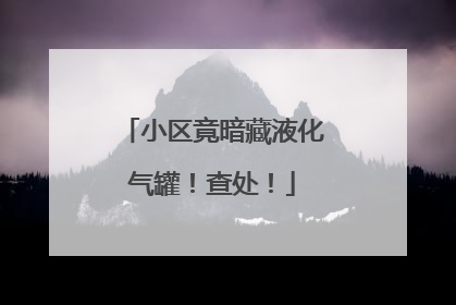 小区竟暗藏液化气罐！查处！