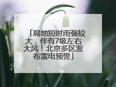 局地短时雨强较大，伴有7级左右大风！北京多区发布雷电预警