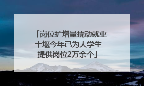 岗位扩增量撬动就业 十堰今年已为大学生提供岗位2万余个