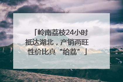 岭南荔枝24小时抵达湖北，产销两旺性价比真“给荔”