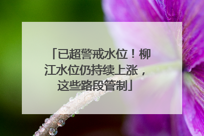 已超警戒水位！柳江水位仍持续上涨，这些路段管制