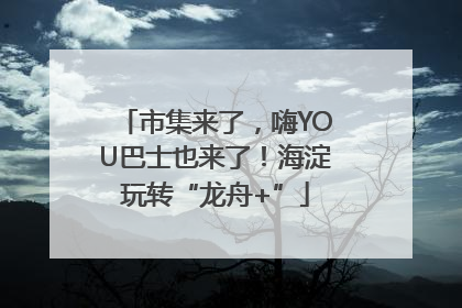 市集来了，嗨YOU巴士也来了！海淀玩转“龙舟+”