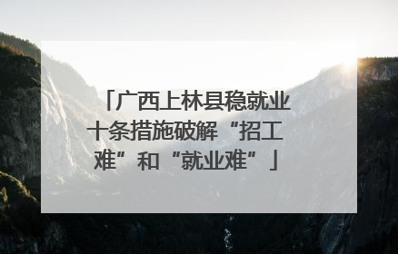 广西上林县稳就业十条措施破解“招工难”和“就业难”