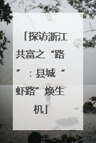 探访浙江共富之“路”：县城“虾路”焕生机