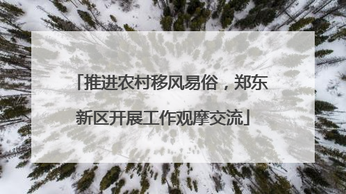 推进农村移风易俗，郑东新区开展工作观摩交流