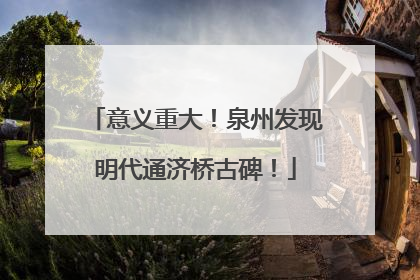 意义重大！泉州发现明代通济桥古碑！