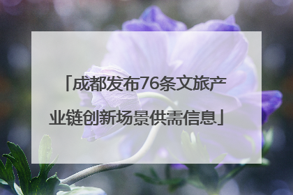 成都发布76条文旅产业链创新场景供需信息