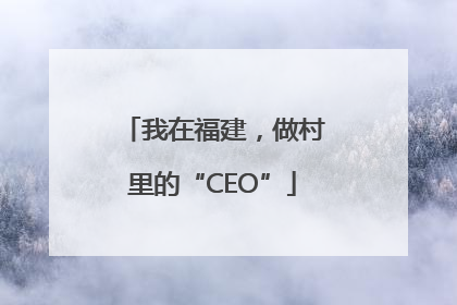 我在福建，做村里的“CEO”
