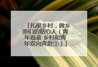 扎根乡村，做乡亲们的贴心人（青年观察·乡村和青年双向奔赴③）