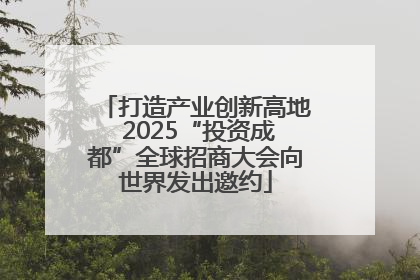 打造产业创新高地 2025“投资成都”全球招商大会向世界发出邀约
