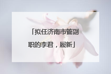 拟任济南市管副职的李君，履新