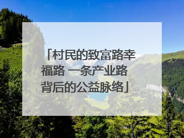 村民的致富路幸福路 一条产业路背后的公益脉络
