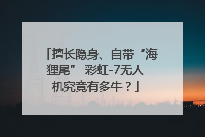 擅长隐身、自带“海狸尾” 彩虹-7无人机究竟有多牛？