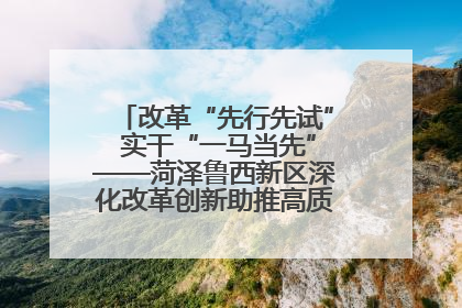 改革“先行先试” 实干“一马当先”——菏泽鲁西新区深化改革创新助推高质量发展纪实