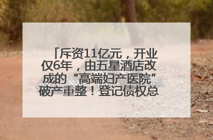 斥资11亿元，开业仅6年，由五星酒店改成的“高端妇产医院”破产重整！登记债权总额已超17亿元
