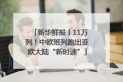 新华鲜报丨11万列！中欧班列跑出亚欧大陆“新时速”