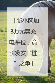 新小区加3万元卖充电车位，竟引发安“桩”之争