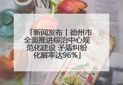 新闻发布丨德州市全面推进综治中心规范化建设 矛盾纠纷化解率达96%