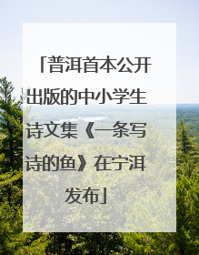 普洱首本公开出版的中小学生诗文集《一条写诗的鱼》在宁洱发布