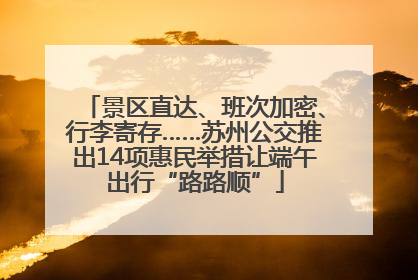 景区直达、班次加密、行李寄存……苏州公交推出14项惠民举措让端午出行“路路顺”