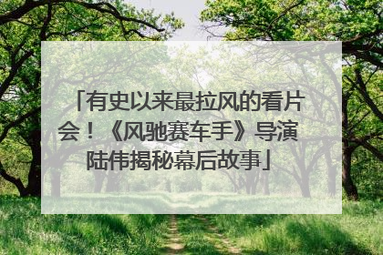 有史以来最拉风的看片会！《风驰赛车手》导演陆伟揭秘幕后故事