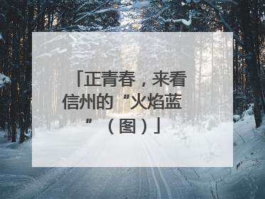 正青春，来看信州的“火焰蓝”（图）