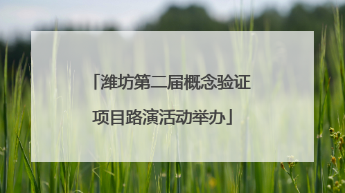 潍坊第二届概念验证项目路演活动举办
