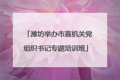 潍坊举办市直机关党组织书记专题培训班
