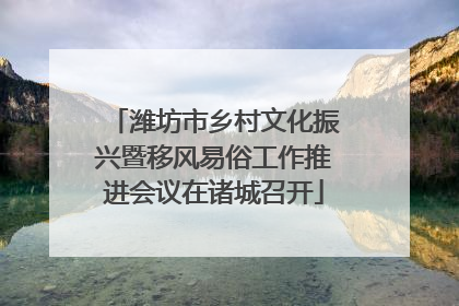 潍坊市乡村文化振兴暨移风易俗工作推进会议在诸城召开