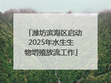 潍坊滨海区启动2025年水生生物增殖放流工作