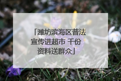 潍坊滨海区普法宣传进超市 千份资料送群众