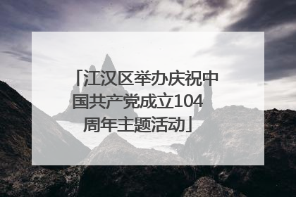江汉区举办庆祝中国共产党成立104周年主题活动