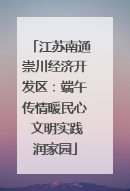 江苏南通崇川经济开发区：端午传情暖民心 文明实践润家园