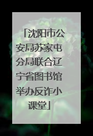 沈阳市公安局苏家屯分局联合辽宁省图书馆举办反诈小课堂