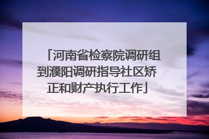 河南省检察院调研组到濮阳调研指导社区矫正和财产执行工作
