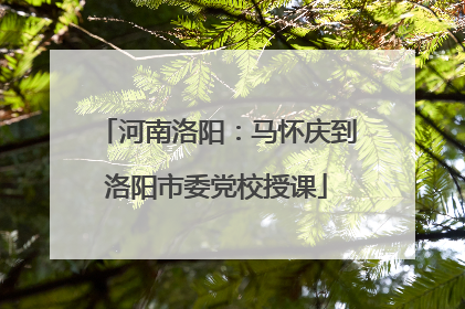 河南洛阳：马怀庆到洛阳市委党校授课