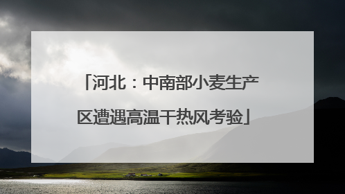 河北：中南部小麦生产区遭遇高温干热风考验