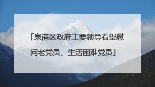 泉港区政府主要领导看望慰问老党员、生活困难党员