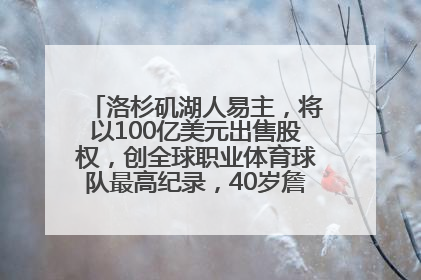 洛杉矶湖人易主，将以100亿美元出售股权，创全球职业体育球队最高纪录，40岁詹姆斯：还没打算退役