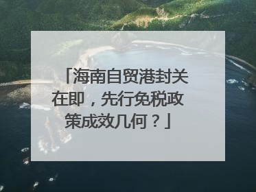海南自贸港封关在即，先行免税政策成效几何？