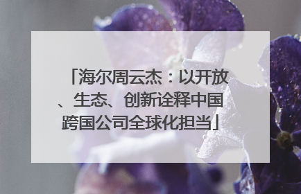 海尔周云杰：以开放、生态、创新诠释中国跨国公司全球化担当