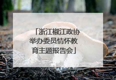 浙江椒江政协举办委员情怀教育主题报告会