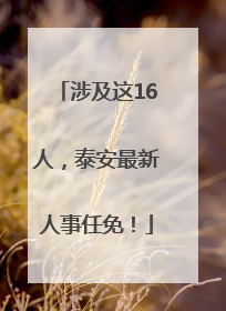 涉及这16人，泰安最新人事任免！